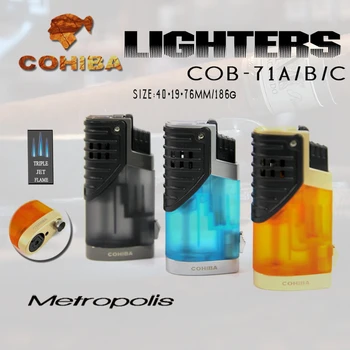 COHIBA Windproof Powerful Triple Torch Lighter BBQ Jet Gas Cigar Lighter Turbo Metal Kitchen Cigar Spray Gun Outdoor Gadgets Man
COHIBA Windproof Powerful Triple Torch Lighter BBQ Jet Gas Cigar Lighter Turbo Metal Kitchen Cigar Spray Gun Outdoor Gadgets Man