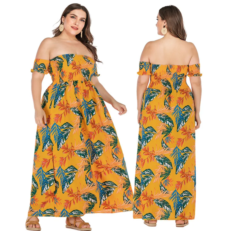 Word Collar Card Shoulder Elastic Waist Wrapped Chest Large Size Dress 2020 Summer Bohemian Open-back Chiffon Mid-length Dress
Word Collar Card Shoulder Elastic Waist Wrapped Chest Large Size Dress 2020 Summer Bohemian Open-back Chiffon Mid-length Dress
