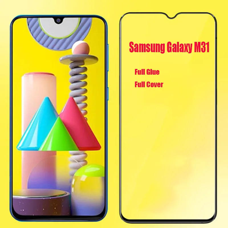 Закаленное 3D стекло с полным покрытием для Samsung Galaxy M31 2 шт.|Защитные стёкла и