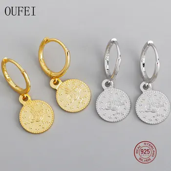 OUFEI 925 Sterling Silver Drop Earring For Women Coin Shape Golden Round Earrings Luxury Accessories Jewelry Silver Earrings
OUFEI 925 Sterling Silver Drop Earring For Women Coin Shape Golden Round Earrings Luxury Accessories Jewelry Silver Earrings