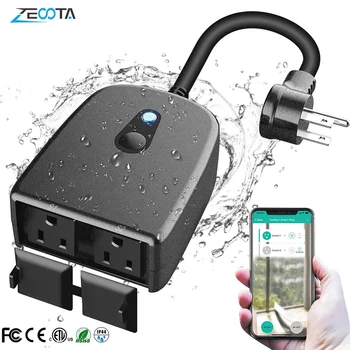 Outdoor Smart Plug WiFi Outlet Sockets IP44 Waterproof Wireless Remote Control Timer Countdown Compatible with Alexa Google Home
Outdoor Smart Plug WiFi Outlet Sockets IP44 Waterproof Wireless Remote Control Timer Countdown Compatible with Alexa Google Home