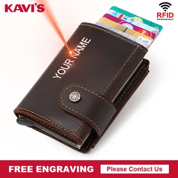 KAVIS Engraving RFID Blocking Credit Card Holder RFID Men Vintage Business ID Card Case Crazy Horse Leather Male Coin Pocket
KAVIS Engraving RFID Blocking Credit Card Holder RFID Men Vintage Business ID Card Case Crazy Horse Leather Male Coin Pocket