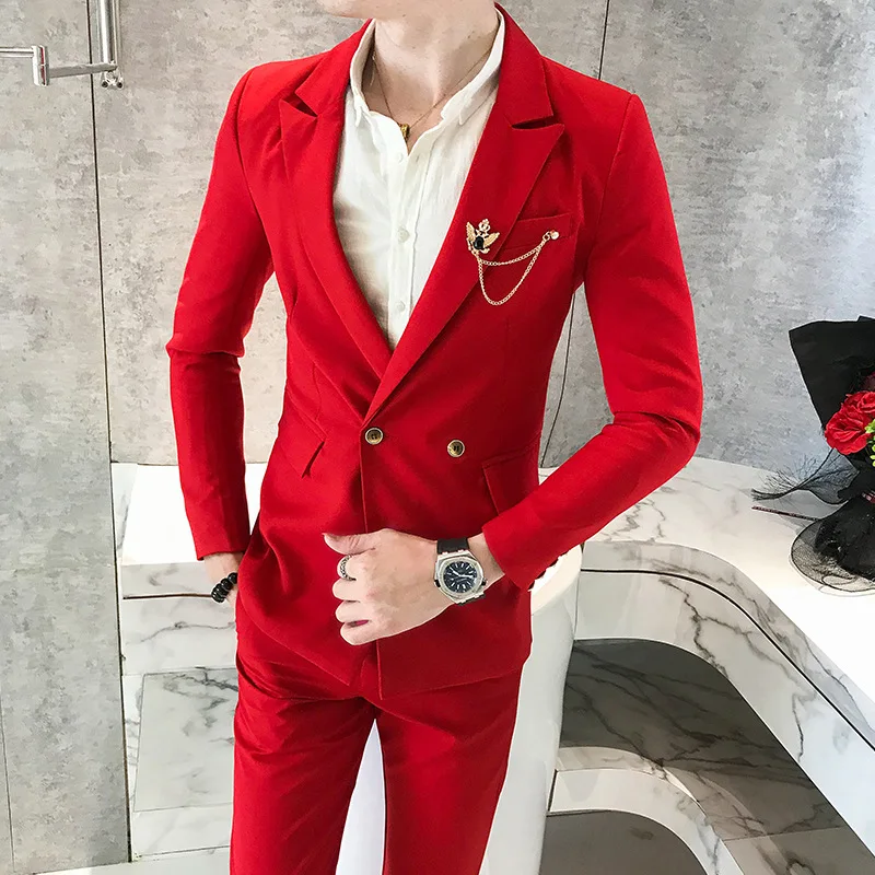 Spring And Autumn Men Solid Color Business Casual Long Sleeve Suit Korean-style Fashion Slim Fit Business Suit Two-Piece Set
Spring And Autumn Men Solid Color Business Casual Long Sleeve Suit Korean-style Fashion Slim Fit Business Suit Two-Piece Set