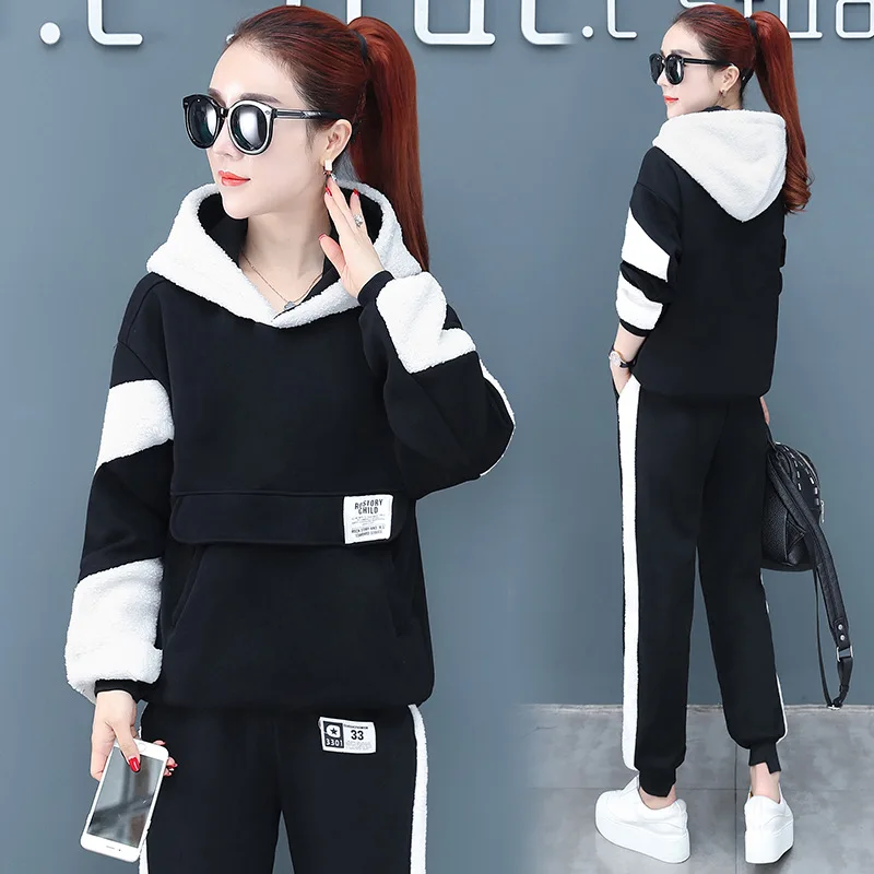 Lamb Plush Hoodie Women's Large Size 2019 New Style Ozhouzhan Autumn Loose-Fit Brushed And Thick Two-Piece Set
Lamb Plush Hoodie Women's Large Size 2019 New Style Ozhouzhan Autumn Loose-Fit Brushed And Thick Two-Piece Set