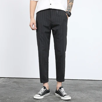 2020 Spring and Autumn Men's Nine Small Trousers Business and Leisure Are Men Loose Straight Stripe Trousers
2020 Spring and Autumn Men's Nine Small Trousers Business and Leisure Are Men Loose Straight Stripe Trousers