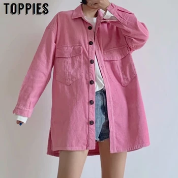2020 Spring Yellow Pink Corduroy Jacket Women Long Jacket Loose Oversized Single Breasted Coat
2020 Spring Yellow Pink Corduroy Jacket Women Long Jacket Loose Oversized Single Breasted Coat