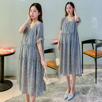 9003# 2020 Summer Floral Printed Chiffon Maternity Long Dress Plus Size Loose Straight Clothes for Pregnant Women Pregnancy
9003# 2020 Summer Floral Printed Chiffon Maternity Long Dress Plus Size Loose Straight Clothes for Pregnant Women Pregnancy