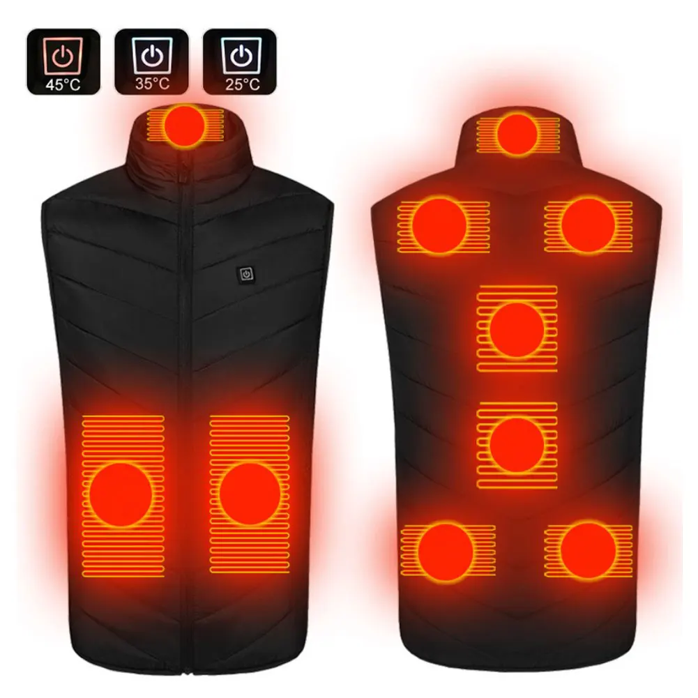 Heated Vest Jacket 9 Heating Zones USB Men Winter Electrically Heated Sleeveless Jacket Travel Outdoor Thermal Warm Waistcoat
Heated Vest Jacket 9 Heating Zones USB Men Winter Electrically Heated Sleeveless Jacket Travel Outdoor Thermal Warm Waistcoat