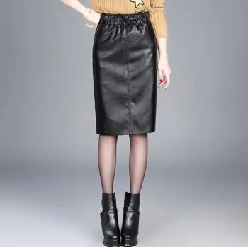 Women Black A-Line Skirts High Waist Spring And Autumn Pu Leather High Waist Midi Skirt Saias Elastic Waist Pencil Skirt K1231
Women Black A-Line Skirts High Waist Spring And Autumn Pu Leather High Waist Midi Skirt Saias Elastic Waist Pencil Skirt K1231
