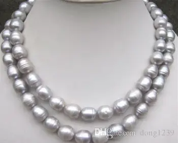 Beautiful 9-10mm natural tahitian gray silver pearl necklace 32 "
Beautiful 9-10mm natural tahitian gray silver pearl necklace 32 "