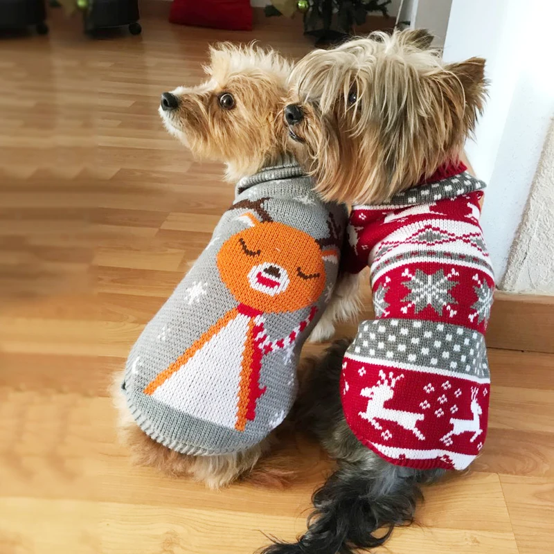 Женский свитер зимняя теплая одежда для маленьких собак Рождественский костюм