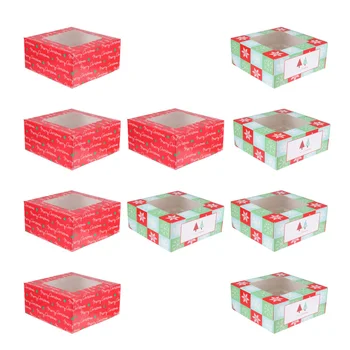 10 pcs Cake Packaging Box Christmas Paper Windowed 4 Cavities Cookie Box Cupcake Boxes for Bakery Home
10 pcs Cake Packaging Box Christmas Paper Windowed 4 Cavities Cookie Box Cupcake Boxes for Bakery Home
