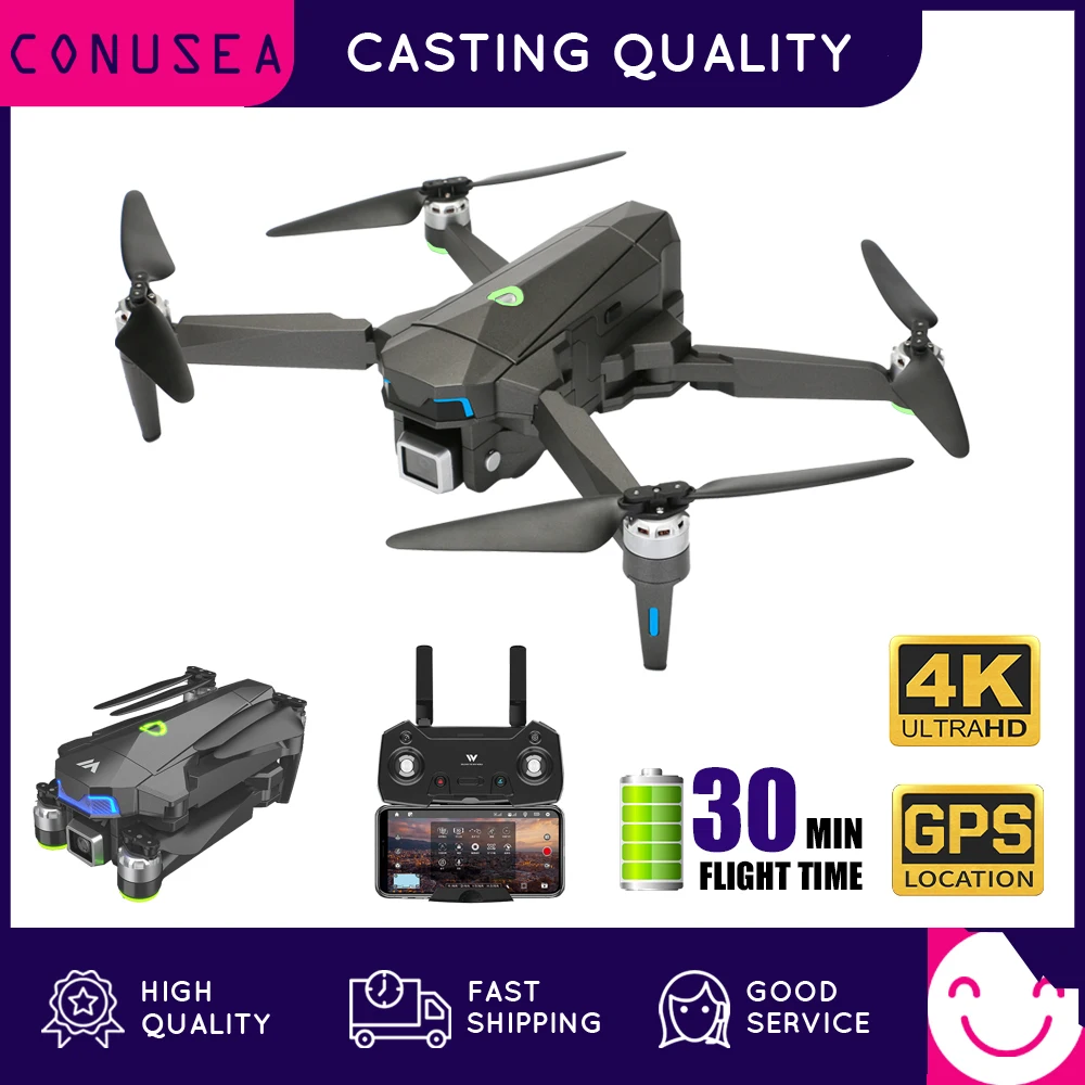 CONUSEA WPro Drone with 4K Camera 30 Mins Flight Time Brushless Motor Follow Me Foldable GPS Drones Professional RC Quadcopter
CONUSEA WPro Drone with 4K Camera 30 Mins Flight Time Brushless Motor Follow Me Foldable GPS Drones Professional RC Quadcopter