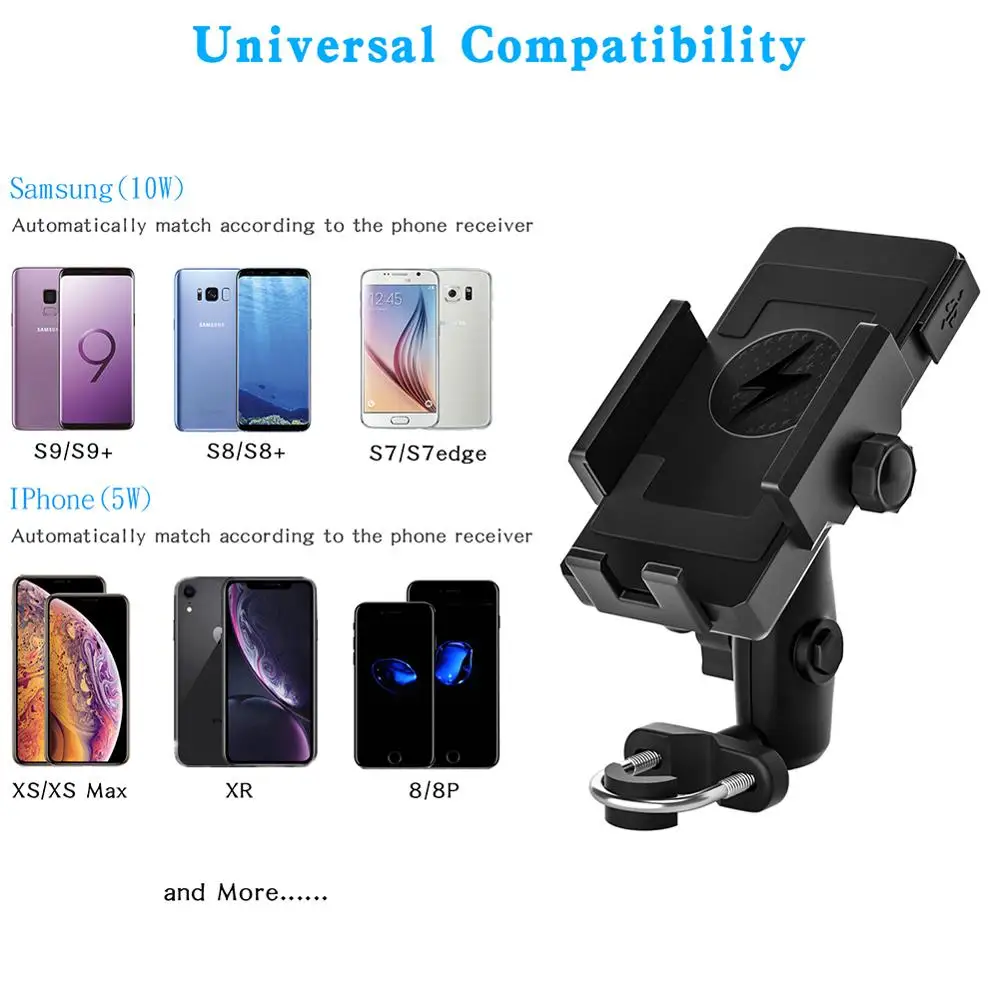 Rearview Mirror Stand Holder Motorcycle Wireless Charging Mobile Phone Bracket Fast Charge with Charger 360 Rotation GPS Bracket
Rearview Mirror Stand Holder Motorcycle Wireless Charging Mobile Phone Bracket Fast Charge with Charger 360 Rotation GPS Bracket