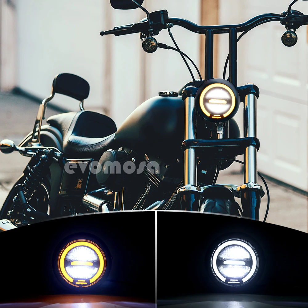 

6.5 inch Universal Led retro Headlight 6.5" Round Hi/Low Beam DRL Headlamp For Harley BMW Suzuki Cafer Racer Chopper Bobber