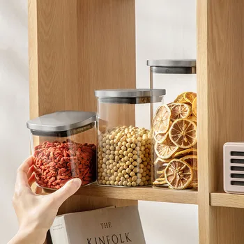 650ML Glass Sealed Tank Stainless Steel Lid Glass Jar Coffee Bean Nut Storage Tank Kitchen Coarse Food Storage Tank Tea Caddy
650ML Glass Sealed Tank Stainless Steel Lid Glass Jar Coffee Bean Nut Storage Tank Kitchen Coarse Food Storage Tank Tea Caddy