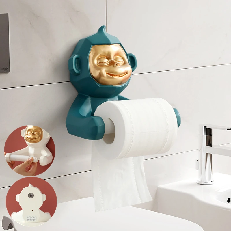 Punch-free Nordic Cute animal Monkey Toilet Roll Paper Holder Bathroom Wall Hanging Tissue Storage Rack Wall Decoration
Punch-free Nordic Cute animal Monkey Toilet Roll Paper Holder Bathroom Wall Hanging Tissue Storage Rack Wall Decoration