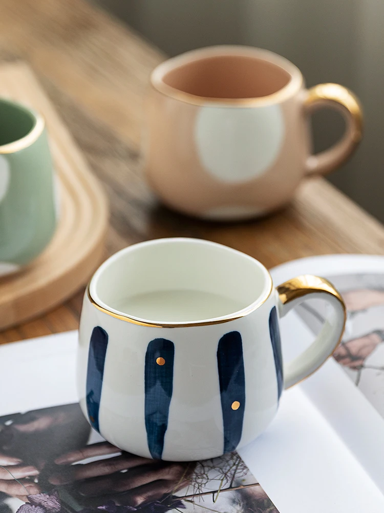 Waliicorners 370ml Nordic Creative Ceramic Coffee Cup Home Water Milk Mark Waliicorners Mug Gold Inlaid Couple Cup 10 H7c5030e7e8b941bbba89e21c38b05b5e0