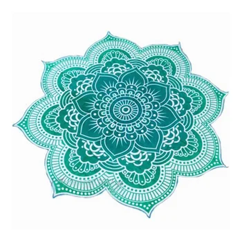 

Beach Towel Mandala Tapestry Lotus Flower Shape Outdoor Roundie Hippie Gypsy Bohemia Throw Towel Tablecloth Hanging Yoga Mat (Pu