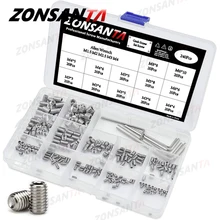 ZONSANTA 240 Pcs Grub Screw M3 M4 M5 M6 Set Screw Hex Socket Bolt Kits in Box A2 304 Stainless Steel Door handles Faucet Bolts
ZONSANTA 240 Pcs Grub Screw M3 M4 M5 M6 Set Screw Hex Socket Bolt Kits in Box A2 304 Stainless Steel Door handles Faucet Bolts