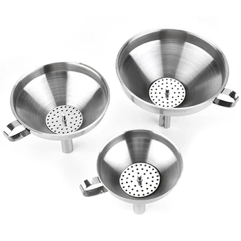 Stainless Steel Funnel Kitchen Oil Liquid Funnel Metal Funnel with Detachable Filter Wide Mouth Funnel for Canning Kitchen Tools
Stainless Steel Funnel Kitchen Oil Liquid Funnel Metal Funnel with Detachable Filter Wide Mouth Funnel for Canning Kitchen Tools