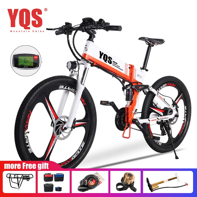 Top YQS Electric Bike  500W 110KM 21Speed 40km/h battery ebike electric 26" Off road electric bicycle bicicleta 12