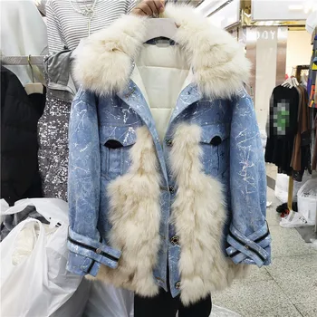 Denim Parka Women's Down Cotton Padded Thickened Liner Warm Women 2020 Winter New Faux Fur Jeans Jacket Coat Overcoats
Denim Parka Women's Down Cotton Padded Thickened Liner Warm Women 2020 Winter New Faux Fur Jeans Jacket Coat Overcoats