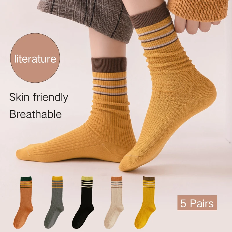 Women's socks Spring summer Breathable Medium sock Anti-Odor High top calf socks autumn Lovely motion Long Socks women 5 Pairs 
Women's socks Spring summer Breathable Medium sock Anti-Odor High top calf socks autumn Lovely motion Long Socks women 5 Pairs