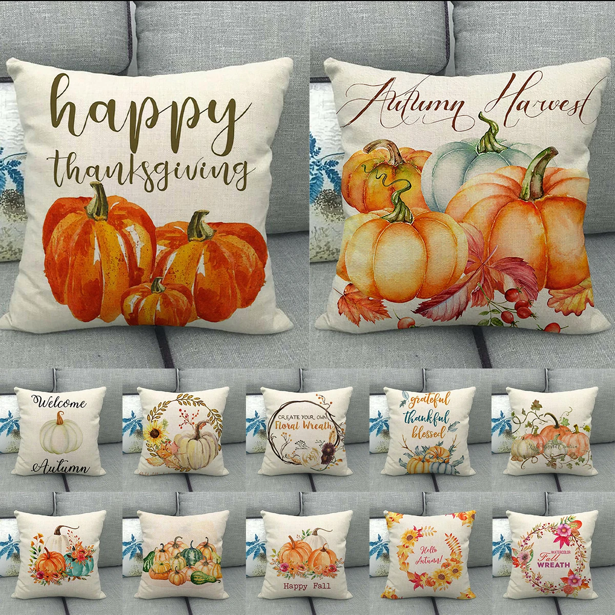 PATMATE Welcome Autumn Thanksgiving Cushion Cover for Home Decorative Floral Pumpkin Printed Pillowcase Thanksgiving Party Favor
PATMATE Welcome Autumn Thanksgiving Cushion Cover for Home Decorative Floral Pumpkin Printed Pillowcase Thanksgiving Party Favor
