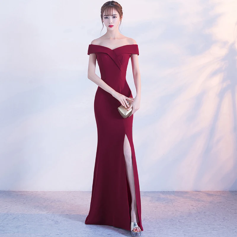 Mermaid Evening Dress ES2542-1 Off Shoulder Boat-neck Sexy Evening Dresses Party Foremal Evening Gown 2019 New Robe De Soiree 
Mermaid Evening Dress ES2542-1 Off Shoulder Boat-neck Sexy Evening Dresses Party Foremal Evening Gown 2019 New Robe De Soiree