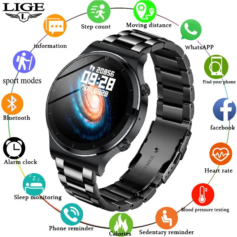 Men's Smart Watch Fashion Sports Style Full Screen Touch Bluetooth Call Heart Rate Monitoring Sports Watch for Android and IOS
Men's Smart Watch Fashion Sports Style Full Screen Touch Bluetooth Call Heart Rate Monitoring Sports Watch for Android and IOS
