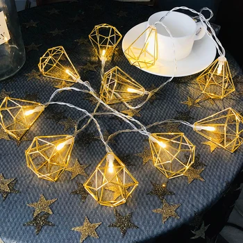 LED Diamond Shape Fairy String Light 1.5m 10 LEDs Retro Iron Metal Wedding Party Home Decoration Lantern String Lamp
LED Diamond Shape Fairy String Light 1.5m 10 LEDs Retro Iron Metal Wedding Party Home Decoration Lantern String Lamp