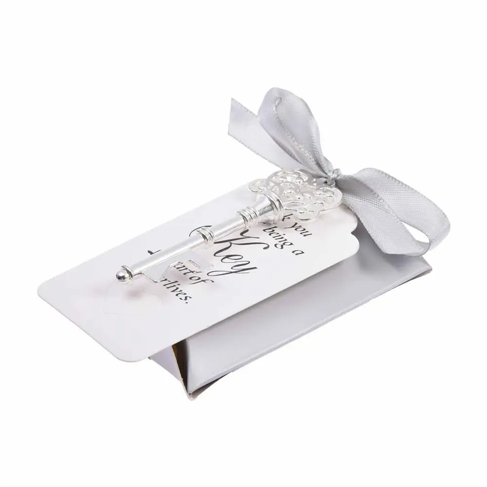 skeleton key bottle openers tag   ribbon   box wedding party