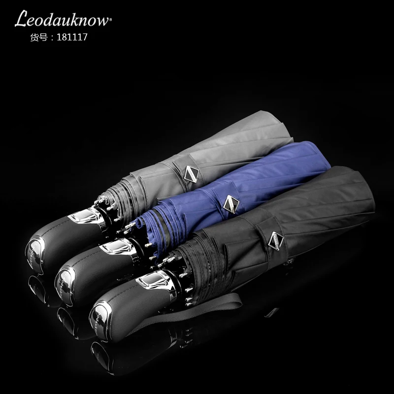 Leodauknow Ten-Bone Three-Fold Automatic Umbrella Men's Business Sun Protection Umbrellas Grand and Dignified
Leodauknow Ten-Bone Three-Fold Automatic Umbrella Men's Business Sun Protection Umbrellas Grand and Dignified