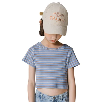 striped t-shirts age for 6 - 16 yrs teenage girls knitted short sleeve tops 2020 new summer casual crop-top big girls tee shirts 
striped t-shirts age for 6 - 16 yrs teenage girls knitted short sleeve tops 2020 new summer casual crop-top big girls tee shirts