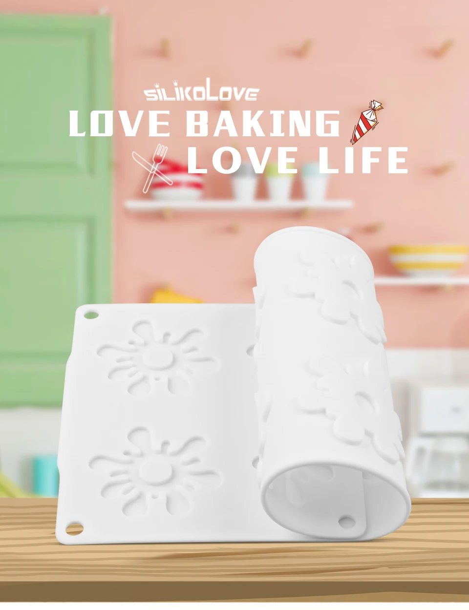 Description Picture 2 of itemSILIKOLOVE Flower Shape Chocolate Mold Silicone Mold for Cake Decorating French Dessert Decorating Mould DIY Baking Tools