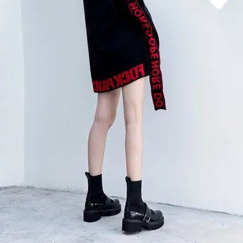 Heel British Style Thick Ankle Women 2020 New Vintage Slip-On Elastic Socks Boots Autumn Winter Luxury Platform Shoes 
Heel British Style Thick Ankle Women 2020 New Vintage Slip-On Elastic Socks Boots Autumn Winter Luxury Platform Shoes