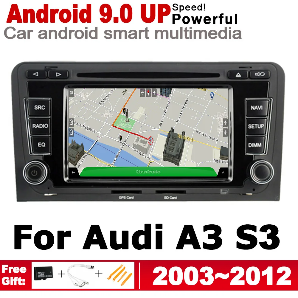 Автомагнитола на Android с GPS мультимедийный плеер для Audi A3 S3 8P 2003 2004 2005 2006 2007 2008 2009 2010