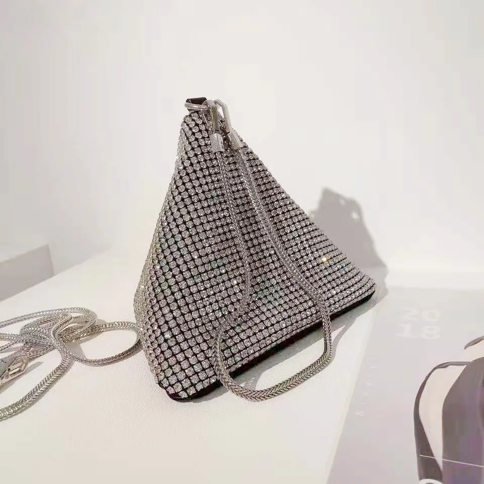 

Модные женские сумочки треугольной формы, дизайнерские сумки на плечо, роскошная сумка через плечо, женские маленькие кошельки с завязкой, тоут