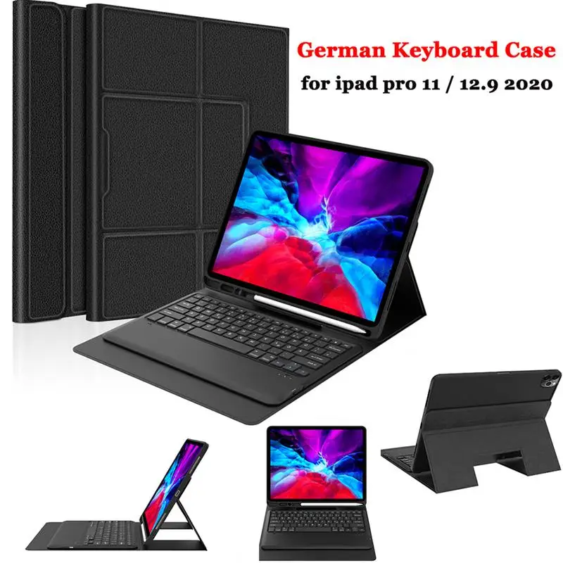 For iPad Pro 11 / 12.9 2020 Case with German Keyboard Smart Wake Sleep Pen Holder Leather Tablet Cover for iPad Pro 11 inch Case
For iPad Pro 11 / 12.9 2020 Case with German Keyboard Smart Wake Sleep Pen Holder Leather Tablet Cover for iPad Pro 11 inch Case