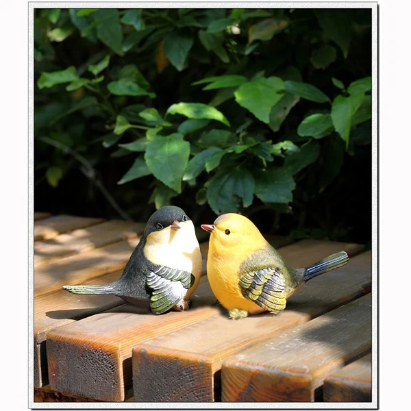 Pair Lifelike Resin Bird For Toy Desk Home Garden Ornaments Decoration Pair Lifelike Resin Bird For Toy Desk Home Garden Ornaments Decoration