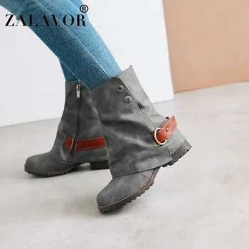 ZALAVOR Size 33-43 Women Mid Calf Boots Flats Boots Winter Women Shoes Ladies Short Buckle Botas Vintage Flock Footwear
ZALAVOR Size 33-43 Women Mid Calf Boots Flats Boots Winter Women Shoes Ladies Short Buckle Botas Vintage Flock Footwear