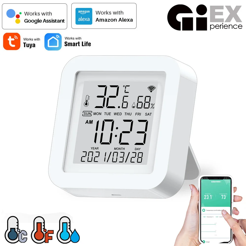 WIFI Hygrometer Thermometer, Humidity Temperature Gauge with Remote Monitor,Work for Smart Life Home Alexa Google assistant Tuya
WIFI Hygrometer Thermometer, Humidity Temperature Gauge with Remote Monitor,Work for Smart Life Home Alexa Google assistant Tuya