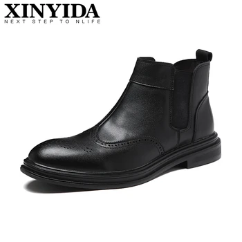 New Arrival Black Men Martin Boots Lace Up Breathable Casual Ankle Boots British Carved Fashion Men Chelsea Boots Size 38-44
New Arrival Black Men Martin Boots Lace Up Breathable Casual Ankle Boots British Carved Fashion Men Chelsea Boots Size 38-44