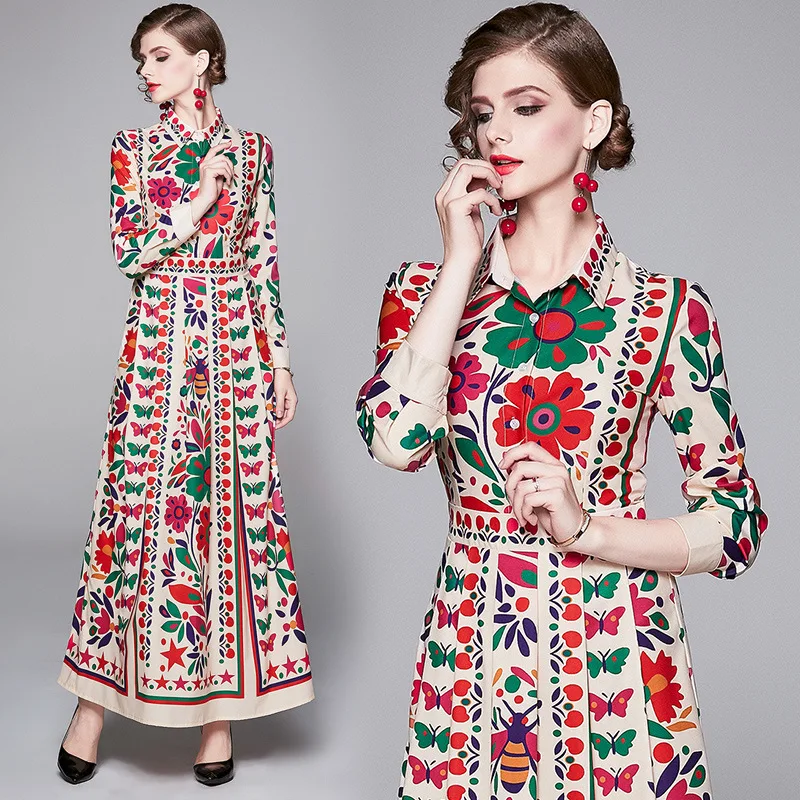 Photo Shoot Large Austrian WOMEN'S Dress Europe And America Versitile Fashion Waist Hugging Slimming Positioning Floral Printed
Photo Shoot Large Austrian WOMEN'S Dress Europe And America Versitile Fashion Waist Hugging Slimming Positioning Floral Printed