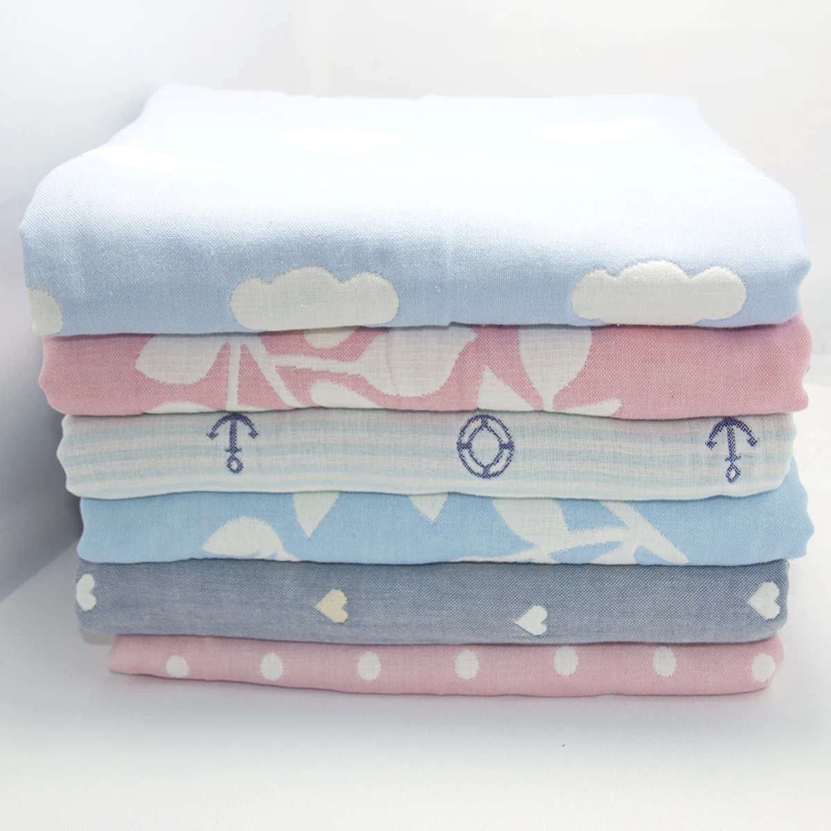 

New Soft Baby Blankets 100% Muslin Cotton 6 Layers Newborn Swaddling Four Seasons Baby Swaddle Bedding Receiving Blanket 2 size
