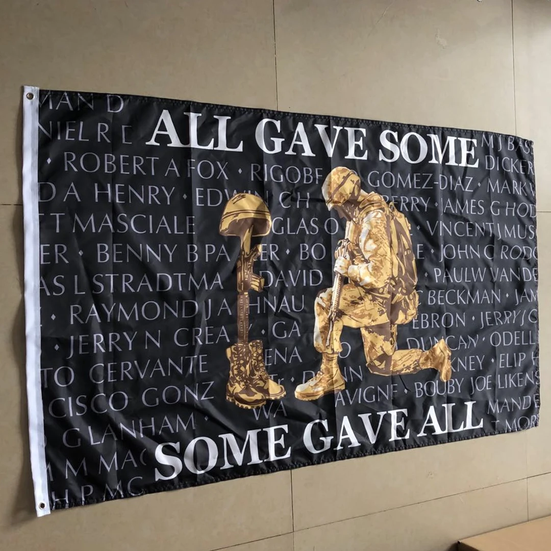Custom High quality 90X150 cm 100D Polyester all give some some give all vetern Pow Mia Flag
Custom High quality 90X150 cm 100D Polyester all give some some give all vetern Pow Mia Flag