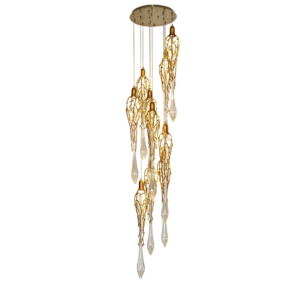 Art Deco Long Crystal Chandelier Copper Lighting AC110 220V Lustre Led Staircase Lamp Bar Lights
Art Deco Long Crystal Chandelier Copper Lighting AC110 220V Lustre Led Staircase Lamp Bar Lights