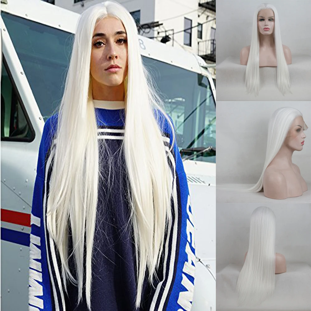180% Density White Synthetic Lace Front Wig Silky Straight Heat Resistant Fiber High Temperature Replacement Wigs For Women
180% Density White Synthetic Lace Front Wig Silky Straight Heat Resistant Fiber High Temperature Replacement Wigs For Women