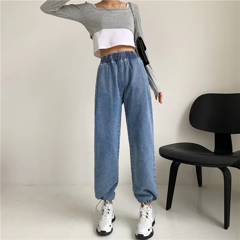 High Waist Woman Jeans Straight Harem Pants Loose Casual Denim Pant Harajuku Streetwear Elastic Waist Drawstring Female Jeans
High Waist Woman Jeans Straight Harem Pants Loose Casual Denim Pant Harajuku Streetwear Elastic Waist Drawstring Female Jeans